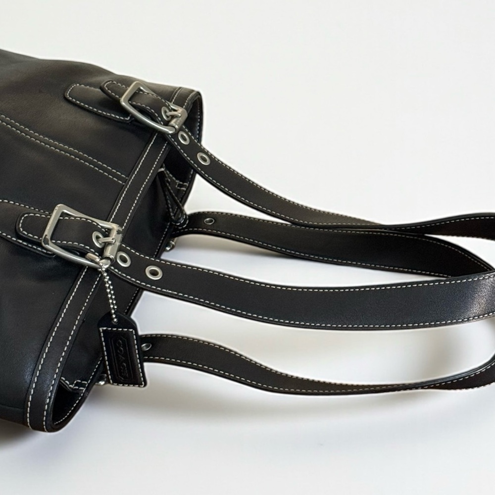 Authentic Coach Hampton Black Leather Tote Bag! - Picture 8 of 16